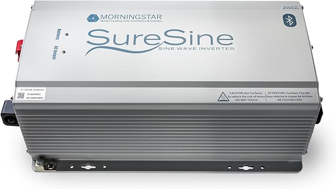 Morningstar SureSine 700W Pure Sine Wave Off-Grid Inverter - 48VDC, 120VAC, 60Hz, Type B AC Terminals (SI-700-48-120-60-B) - DC to AC Converter, Solar/Non-Solar Systems, Bluetooth Mobile Apps
