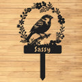 Custom Bird Memorial Stake,Metal Canary Grave Marker,Bird Garden Sign,Remembrance Stake,Bird Loss,Outdoor Garden Yard Sign Bird 8inch