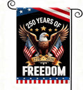 America 250 Years Garden Flag,250th Anniversary USA Double-Sided Cotton Linen Flags with Eagle Design,1776-2026 No Kings of Freedom (C_1 x 1.5 ft)