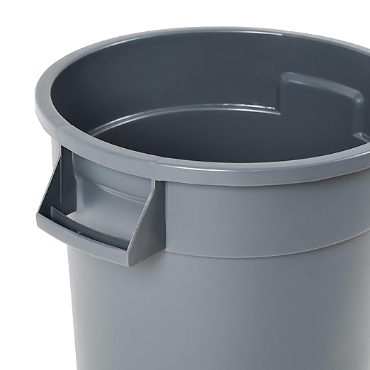 PRO&Family 20 Gallon Trash Can with Lid Round Ingredient Storage Containers Recycling Bin Kitchen Garbage Can Office Garbage Can Trash Barrel Plastic Barrel Yard Waste Bin Outdoor Trashcan (3, Gray)