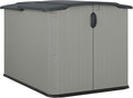 Suncast 138 Cu Ft Horizontal Outdoor Storage Shed, 57.5"x79.75"x52" Glidetop Outdoor Shed with Sliding Lid, Plastic Resin Storage Sheds with Floor for Bikes, Motorcycles, & Lawn Mower, Made in the USA