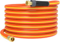 Hybrid Hose 75ft x 5/8", Short Garden Water Hose Heavy Duty, Flexible, Lightweight Hybrid Water Hose with Swivel Handle,3/4'' Brass Fittings, Available For Reel Cart Backyard Burst 500 PSI