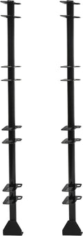 ECOTRIC 4 Place Trimmer Rack Holders for Landscape Truck Trailer Enclosed w/4 Locks Weed Eater Carrier Black Steel Pair
