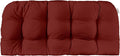 RSH DECOR: Sunbrella Tufted Wicker Loveseat Cushion | 41” x 19" | Water and Fade-Resistant Performance Fabric | Outdoor Settee Cushion for Patio Furniture | Canvas Burgundy