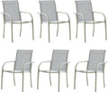 Patio Chairs Set of 6, Outdoor Dining Chairs with Breathable Textilene Fabric, Stackable Patio Chairs for Lawn, Garden, Backyard, Poolside, Beige