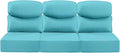 Luxury 24x24x6 Inch Smile Outdoor Sofa Cushions Set of 3 - Comfy Deep Seat Patio Furniture Pillows for Wicker Rocker Dining Chair Loveseat 3-Seater L-Shape Sectional Sofa - Turquoise