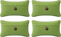 Outdoor Sunbrella Decorative Pillows with Coconut Button Pack of 4, 20" x 12" Outdoor Pillow Set for Couch Bed Throw Patio Sofa, Canvas Ginkgo