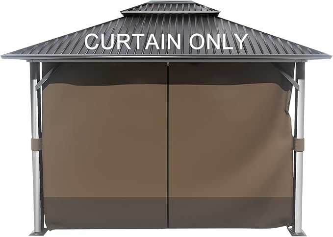 BPS 10' x 10' Gazebo Curtain Privacy 4-Panel Sidewall Outdoor Replacement Shade (Only Curtain)
