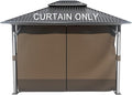 BPS 10' x 13' Gazebo Curtain Privacy 4-Panel Sidewall Outdoor Replacement Shade (Only Curtain)