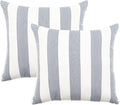 2 Pack Outdoor Throw Pillows 26x26 Inch Water-Resistant Decorative Pillow Cushions with Insert for Patio Garden Porch, Blue Stripe