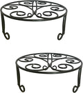 2 Pack 13in Diameter Metal Plant Stand for Indoor Outdoor Large Plants Flower Pot Heavy Duty Flower Pot Stand Holder,Rustproof Iron Round Plant Shelf for Planter Outdoor Plant Stand for Patio & Garden Décor (2 Pack 13 Diameter 5 inches Tall Black)