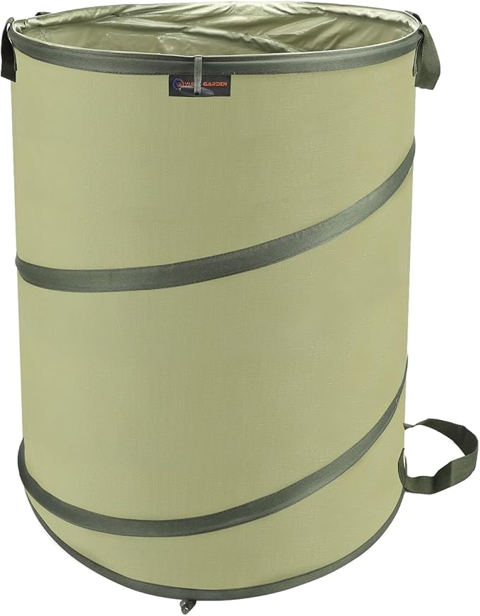 YUDI & GARDEN 45 Gallon Collapsible Garden Bag｜Collapsible Trash Can｜Camping Trash Can, Use for Gardening Cleanup or Party Waste and Outdoor Activities
