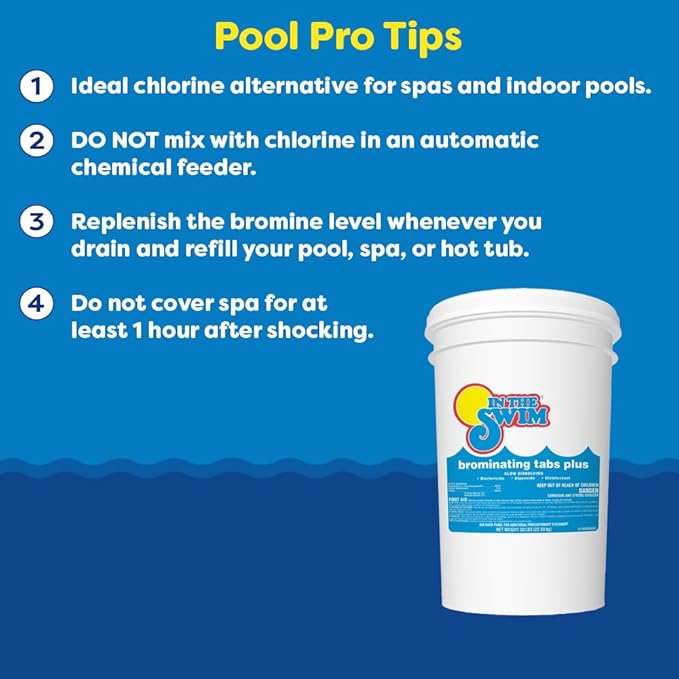 In The Swim Bromine Plus and Chlorine-Free Shock Bundle: Includes 8 Pound Bucket of Bromine Plus and 12 x 1 Pound Bags Chlorine-Free Shock - Effective Low Odor Alternative