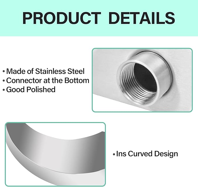 Stainless Steel 304 Pool Fountain Silver Color for Ground Pools Garden Outdoor Waterfalls Sheer Descent Pond Water Feature-15.7" Height