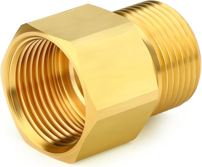 GASHER 5Pcs Brass M22 Pressure Washer Fitting,M22-14mm Male x M22-14mm Female Thread Fittings,For Pressure Washer Hose