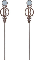 Touch of Class Pathways Reflective Driveway Marker Stake Set of Two for Outdoor Use | Custom Monogram Initial Design | Personalized Tall Reflector Set of 2 | Weathered Bronze Durable Finish