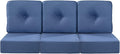 Luxury 22x24/22x25 6-Inch Patio Sofa Cushions Set of 3 - Memory Foam Deep Seat Water Repellent Patio Cushion for Dining Rocking Swivel Chairs Loveseat 3-Seater Sectional Couch - Navy Blue