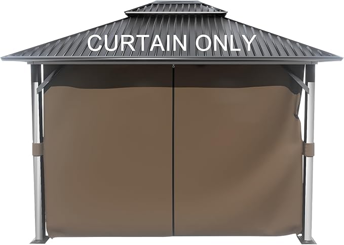 BPS 12' x 16' Gazebo Curtain Privacy 4-Panel Sidewall Outdoor Replacement Shade (Only Curtain)