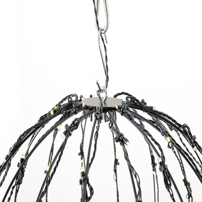 LED Light Balls Metal Hanging Tree Sphere Globe Light for Patio Holiday Festival Garden Decor (12 Inch 3 Pack)