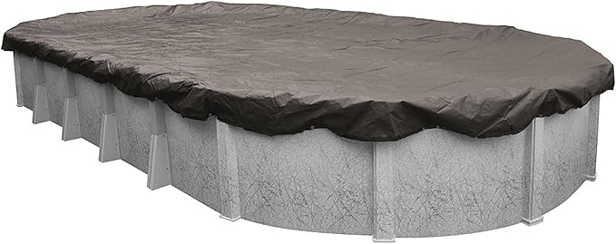 Robelle 10 x 15 ft Extra Heavy Duty Magnesium Winter Oval Pool Cover for Above Ground Pools, 4 ft Overlap (14 x 19 ft Cover Size), Solid 10 x 10 Scrim, 2.91 oz/yd2, 12-Year Warranty, Style: 591015-4A