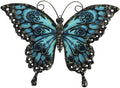 LIFFY Metal Butterfly Wall Decor Glass Outdoor Wall Art Sculptures 12" Hanging Garden Decorations Indoor Home Decorative Ornaments for Patio Yard Fence Bedroom Living Room