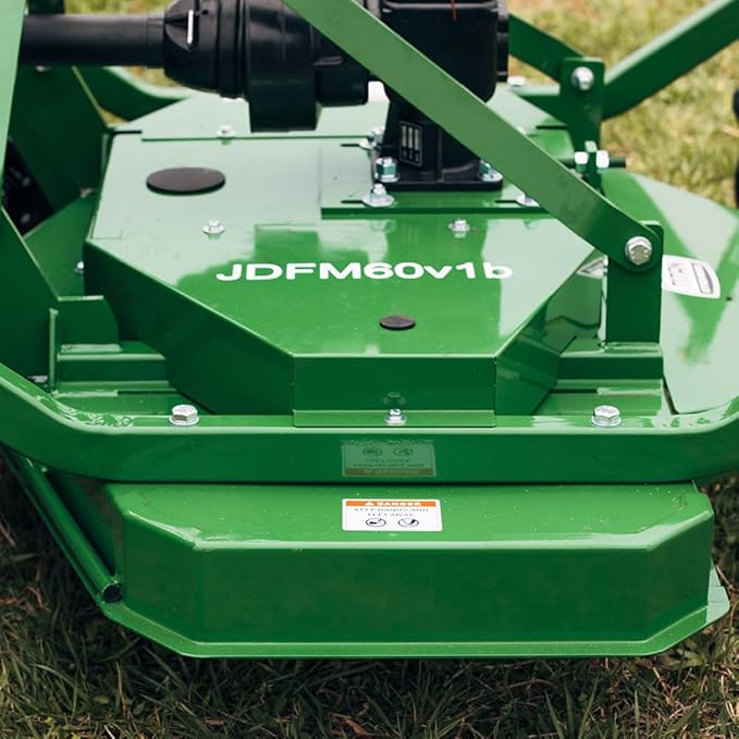 Titan Attachments 3 Point PTO Finish Mower, 60" Cutting Width, Category 1 Hitch, Rear Discharge, Requires 25-40 HP Tractor, Low-Noise Cast Iron Gearbox, Green Finish