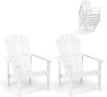 Stackable Adirondack Chairs Set of 2, Space Saving HDPE All-Weather Fire Pit Chair for Outdoor Lawn Porch Deck