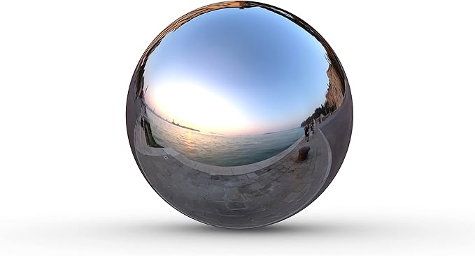 Lulu Decor, Size 18 Silver Stainless Steel Gazing Mirror Ball, Smooth Reflective Shiny Garden Decoration Globe