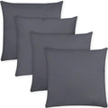 Covers & All Premium Square Throw Pillow Inserts with Covers Set of 4, 28 x 28 Inches Charcoal Gray, Decorative Cushions for Couch Sofa Home Decor Office Travel UV Resistant Waterproof Soft Cushions