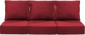 Luxury 24x24x6 Inch Patio Chair Cushions Set of 3 - Memory Foam Deep Seat Water-Resistant Patio Cushion for Lawn Dining Rocking Swivel Chairs Loveseat 3-Seater Sectional Sofa - Red