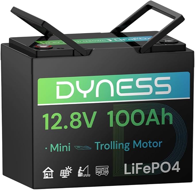 12V 100Ah LiFePO4 Battery Mini TM, BCI Group 24, 12V 100Ah Lithium Battery with Low-Temp Protection Built-in 100A BMS, 12.8V Deep Cycles Battery, Perfect for Trolling Motor, RVs, Boat, Marine