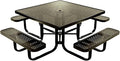 COATEDOUTDOORFURNITURE Heavy-Duty Portable Outdoor Kids Table with Umbrella Hole, Punched Steel Kids Picnic Table, Commercial-Grade, Made in America (46 in, Square, Childrens, Textured Gold Vein)