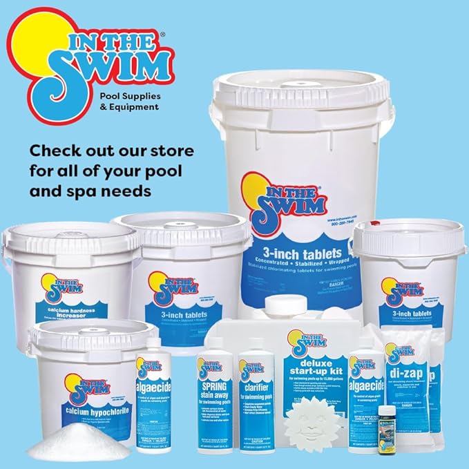 In The Swim 4 Inch Chlorine Sticks for Sanitizing Swimming Pools - Individually Wrapped, Slow Dissolving, Stabilized Chlorine Sanitizer - 90% Available Chlorine, 99% Trichlor - 10 Pounds