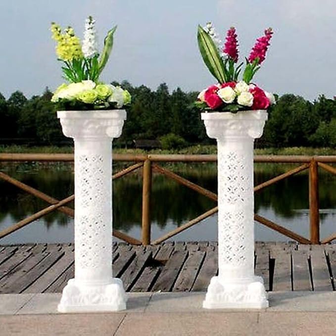 Efavormart 4 Pillars/Set Venetian Roman Wedding Columns Holds Flower Plates 41" Tall(Height Adjustable)