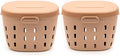 Vego Garden In-Ground Worm Composter Outdoor Farm Compost Bin 7 Gallons BPA-Free Composting System for Raised Garden Beds Tawny Brown, Twin Pack