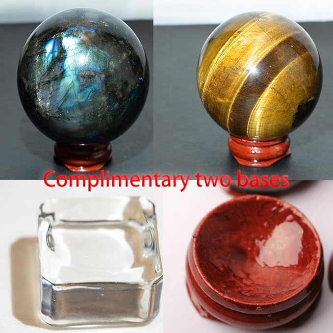 4-5CM/1.58-1.97inch Ttiger Eyes Crystal Ball Polished Natural Tiger Eye Stone Sphere Decorative Sphere Healing Crystals Ball Stone Crafts Home Decor Ornament Gifts (40-50mm, Tiger's Eye)
