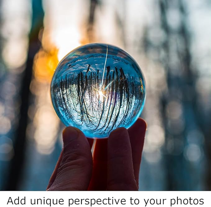 Small Clear Crystal Ball 60mm/2.3 inch for Fortune Teller Accessories,Halloween Decor,Magic,Feng Shui,Witchcraft,Scrying,Decorative Ball,Lensball Photography,Quartz Crystal Sphere Prop Glass Orb