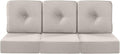 Luxury 22x24/22x25 6-Inch Patio Couch Cushions Set of 3 - Memory Foam Deep Seat Water Repellent Patio Cushion for Lawn Dining Rocking Swivel Chairs Loveseat 3-Seater Sectional Sofa - Beige