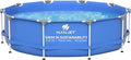Steel Frame Round Above Ground Swimming Pools Set for Outdoor Backyard: 10ft x 30in - Odorless Eco PE Material with Pool Liner and Pool Cover