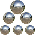 6pcs Gazing Ball 2.36/3.15/3.93 in,Seamless Silver Stainless Steel Polished Reflective Smooth Mirror Garden Sphere Globe,Props of Photography,Colorful Addition to Any Garden Home