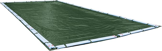 Robelle 20 x 40 ft Professional Green Winter Pool Cover for Inground Pools, 5 ft Overlap (25 x 45 ft Cover Size), Solid 12 x 12 Scrim, 3.7 oz/yd2, 15-Year Warranty, Style: 372040RA