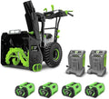 EGO POWER+ 24" Electric Snow Blower, Cordless Self-Propelled 2-Stage, Includes (4) 56V 10.0Ah Batteries and (2) Turbo Chargers - SNT2406-4