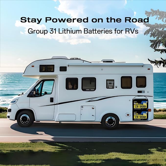 Wattcycle 12V 100Ah LiFePO4 Lithium Battery, BCI Group 31,Deep Cycle Up to 15000 Cycles, 110A BMS, Low Temperature Protection, 10 Years Lifespan, Perfect for RV/Home Energy Storage