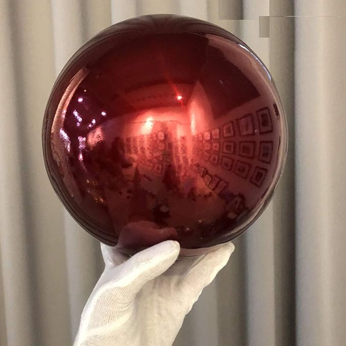 6 inch Diameter Red Gazing Ball,Red Stainless Steel Polished Reflective Smooth Garden Sphere Globe Mirror,Colorful and Shiny Addition to Any Garden or Home