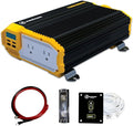 Krieger 1100 Watt 12V Power Inverter Dual 110V AC Outlets, Installation Kit Included, Automotive Back Up Power Supply For Blenders, Vacuums, Power Tools - ETL Approved Under UL STD 458