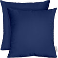 RSH DECOR: Square Throw Pillows Set of 2 | 24” x 24” | All-Weather Spun Fabric | Water and Fade-Resistant | Outdoor Accent Pillows for Patio Furniture | Navy Blue