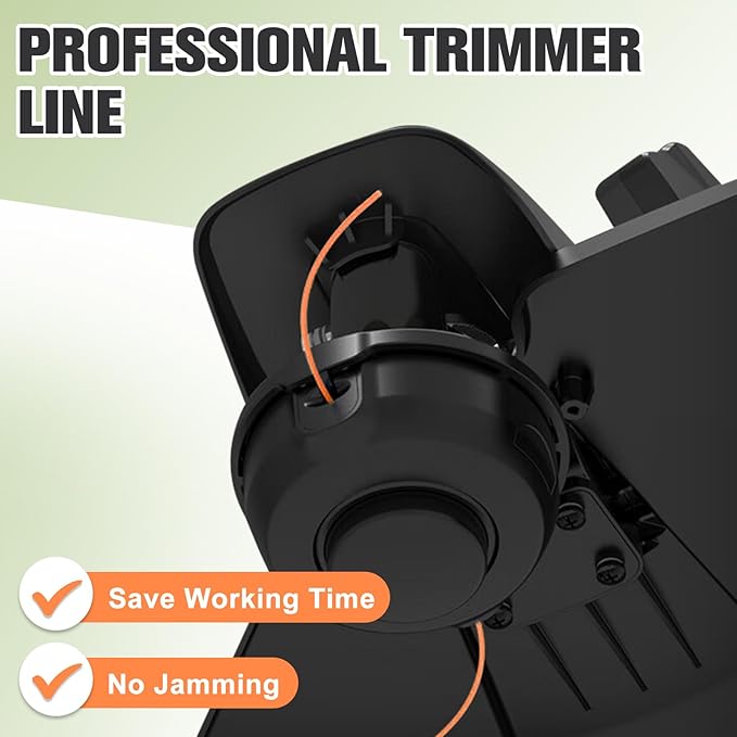 String Trimmer Line .065", 295 Feet Weed Eater String, Round Trimmer Line for Universal Replacement, Orange Premium Nylon String Trimmer Line for Light Grass&Weeds