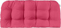 RSH DECOR Sunbrella Tufted Wicker Loveseat Cushion | 44” x 22" | Water and Fade-Resistant Performance Fabric | Outdoor Settee Cushion for Patio Furniture | Made in USA (Canvas Hot Pink)