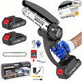 Mini Chainsaw Cordless, 6 Inch Chain Saw Cordless, 700W Powerful Electric Handheld Chainsaw, with 2 Batteries and 2 Chains, Tree Trimmer Gardening Tools Gift for Men, Father, Dad