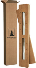 Sauna Sand Timer - Handmade from Canadian Red Cedar Wood - Wall-Mounted Rotating 15-Minute Hourglass with White Sand
